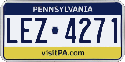 PA license plate LEZ4271