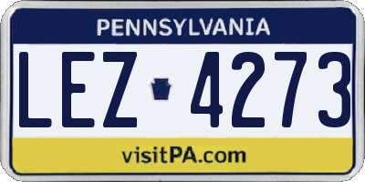 PA license plate LEZ4273