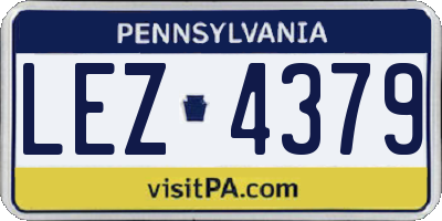 PA license plate LEZ4379