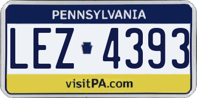 PA license plate LEZ4393