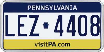 PA license plate LEZ4408