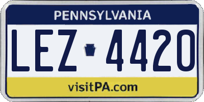 PA license plate LEZ4420