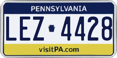 PA license plate LEZ4428