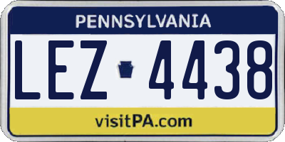 PA license plate LEZ4438