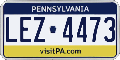 PA license plate LEZ4473