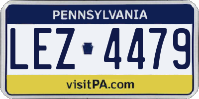 PA license plate LEZ4479
