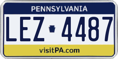 PA license plate LEZ4487