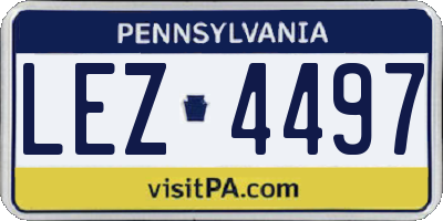 PA license plate LEZ4497