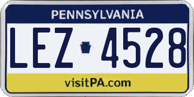 PA license plate LEZ4528
