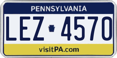 PA license plate LEZ4570