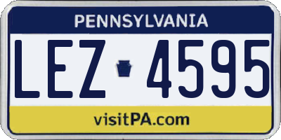 PA license plate LEZ4595