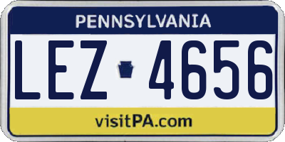 PA license plate LEZ4656