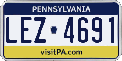 PA license plate LEZ4691