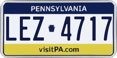PA license plate LEZ4717