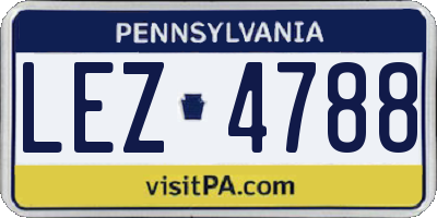 PA license plate LEZ4788
