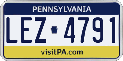 PA license plate LEZ4791