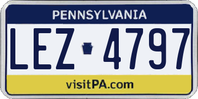 PA license plate LEZ4797