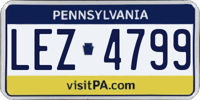 PA license plate LEZ4799