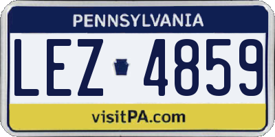 PA license plate LEZ4859