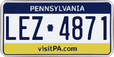PA license plate LEZ4871