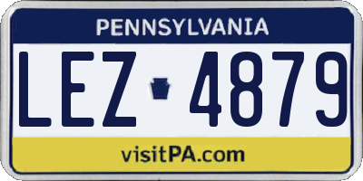 PA license plate LEZ4879