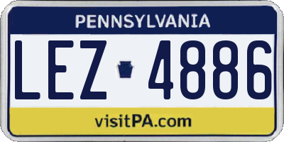 PA license plate LEZ4886