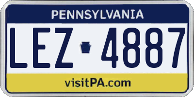 PA license plate LEZ4887