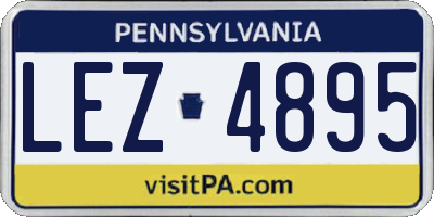 PA license plate LEZ4895