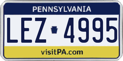 PA license plate LEZ4995