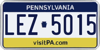 PA license plate LEZ5015