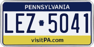 PA license plate LEZ5041