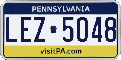 PA license plate LEZ5048