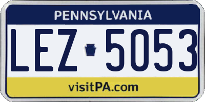 PA license plate LEZ5053