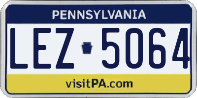 PA license plate LEZ5064