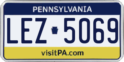 PA license plate LEZ5069