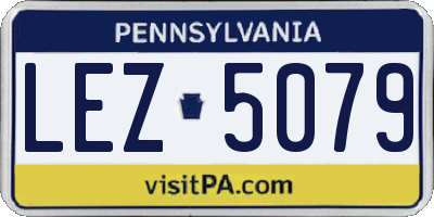 PA license plate LEZ5079