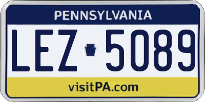 PA license plate LEZ5089