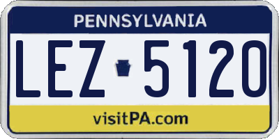 PA license plate LEZ5120