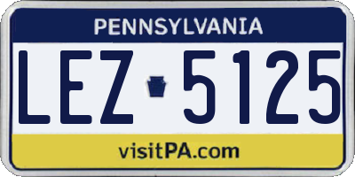 PA license plate LEZ5125