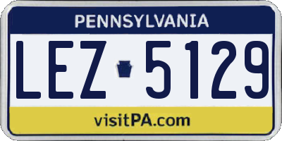 PA license plate LEZ5129