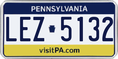 PA license plate LEZ5132