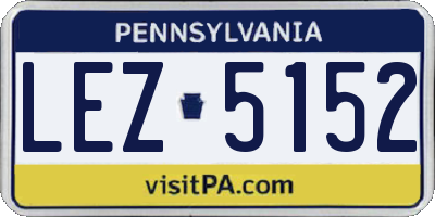 PA license plate LEZ5152