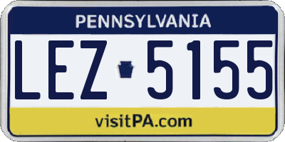 PA license plate LEZ5155