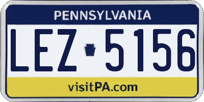 PA license plate LEZ5156