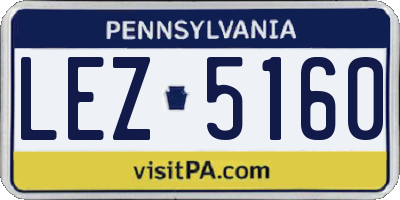 PA license plate LEZ5160