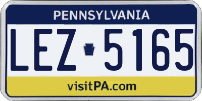 PA license plate LEZ5165