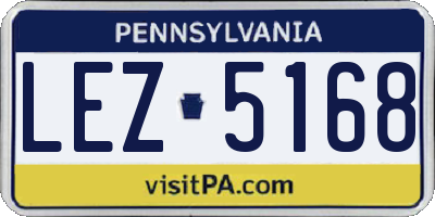 PA license plate LEZ5168