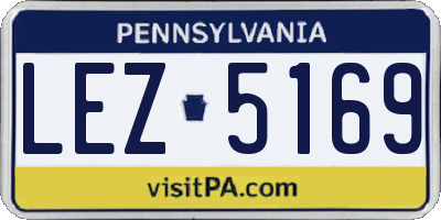 PA license plate LEZ5169