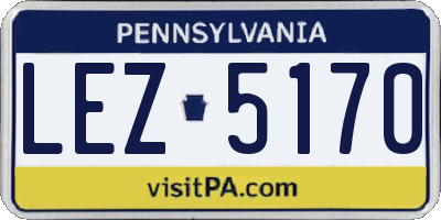 PA license plate LEZ5170
