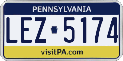 PA license plate LEZ5174